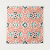 Stammes Afrikanisches, Nahtloses Azteken-Muster. Wandteppich (Vorderseite (Horizontal))