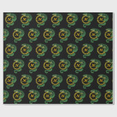 Stammes-Alligator Lizard umarmt ein Sonnenmonogram Geschenkpapier (Flach)