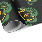 Stammes-Alligator Lizard umarmt ein Sonnenmonogram Geschenkpapier (Rolleneckpunkt)