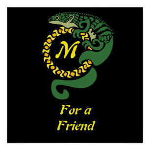 Stammes-Alligator Lizard umarmt ein Sonnenmonogram Poster