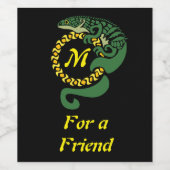 Stammes-Alligator Lizard umarmt ein Sonnenmonogram Weinetikett (Einzelnes Label)