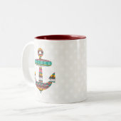 Stammes- Anker Zweifarbige Tasse (Vorderseite Links)