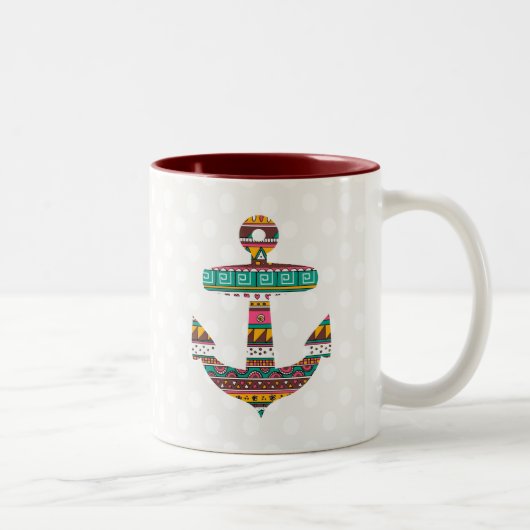 Stammes- Anker Zweifarbige Tasse (Rechts)