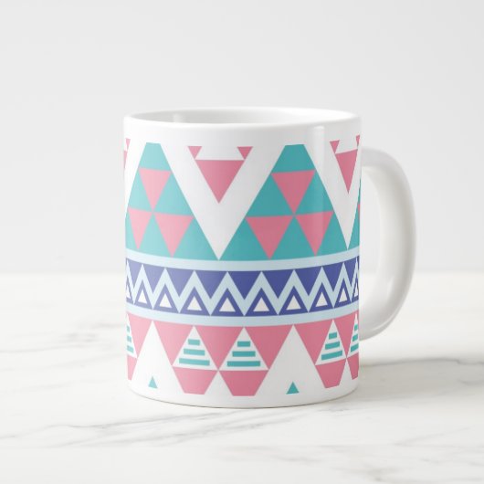 Stammes- Aztec-Farbmuster Jumbo-Tasse (Vorderseite Rechts)