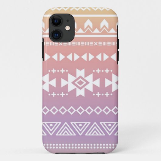 Stammes- Aztec-Ombre-Muster Case-Mate iPhone Hülle (Rückseite)