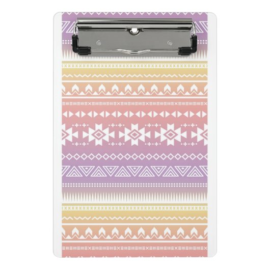 Stammes- Aztec-Ombre-Muster Mini Klemmbrett (Vorderseite)