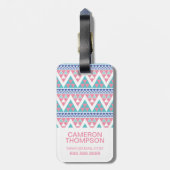 Stammes- aztekisches buntes Muster des Gepäckanhänger (Rückseite vertikal)