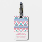 Stammes- aztekisches buntes Muster des Gepäckanhänger (Rückseite vertikal)