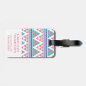 Stammes- aztekisches buntes Muster des Gepäckanhänger (Rückseite horizontal)