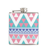 Stammes- aztekisches buntes Muster Flachmann (Vorderseite)