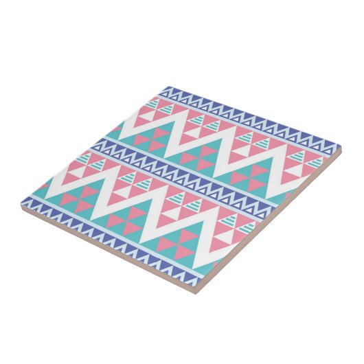 Stammes- aztekisches buntes Muster Fliese (Seite)