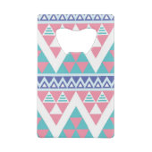 Stammes- aztekisches buntes Muster Geldkarten Flaschenöffner (Rückseite)