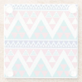 Stammes- aztekisches buntes Muster Glasuntersetzer (Rückseite)