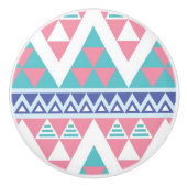 Stammes- aztekisches buntes Muster Keramikknauf (Vorderseite)