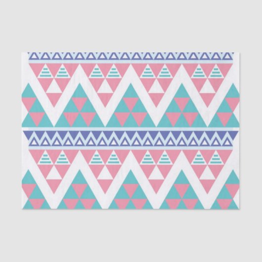 Stammes- aztekisches buntes Muster Seidenpapier (Vorderseite)