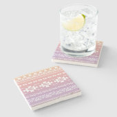 Stammes- aztekisches ombre Muster Steinuntersetzer (Seitenansicht)