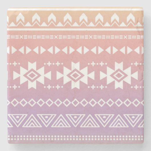 Stammes- aztekisches ombre Muster Steinuntersetzer (Vorderseite)