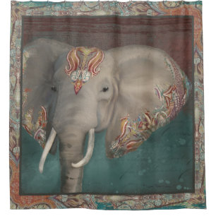 Stammes- Bad-Dekor Elefant-Kaschmirs Kani Paisley Duschvorhang