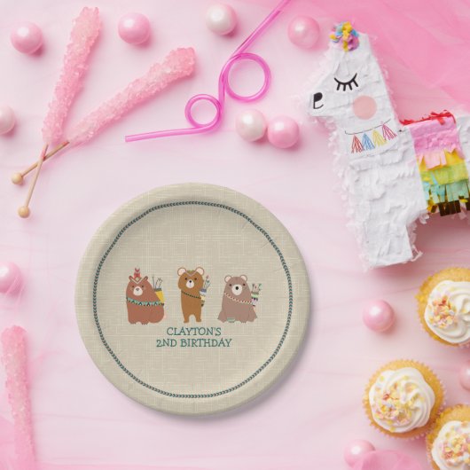 Stammes- Bärn-Geburtstag Pappteller (Party)