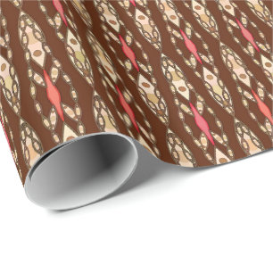Stammes-Batik - Braun, Beige und Korallenrot Geschenkpapier