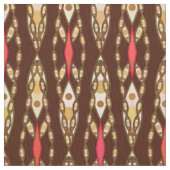 Stammes- Batik - Brown, TAN und Koralle Stoff (Nahaufnahme)