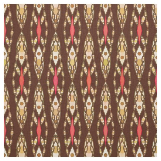 Stammes- Batik - Brown, TAN und Koralle Stoff (Muster)