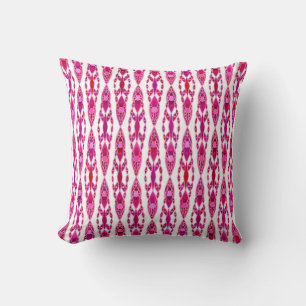 Stammes-Batik - Burgund und Fuchsia-Rosa Kissen