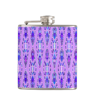 Stammes-Batik - Lavendel, Blau und Violett Flachmann