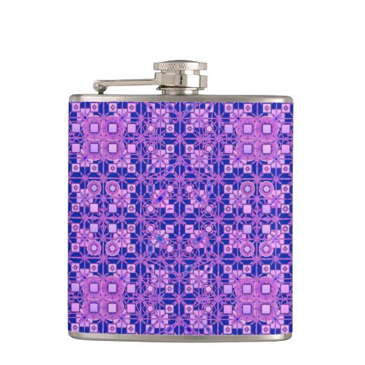 Stammes-Batik - Lila-Töne Flachmann (Vorderseite)
