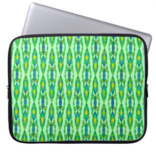 Stammes-Batik - Minze, Smaragdgrün und Blau Laptopschutzhülle