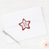 Stammes-Batik-Monogramm Roter Stern Aufkleber (Umschlag)