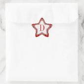 Stammes-Batik-Monogramm Roter Stern Aufkleber (Tasche)