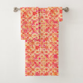 Stammes- Batik - Orange, korallenrotes rosa und Badhandtuch Set (Insitu)