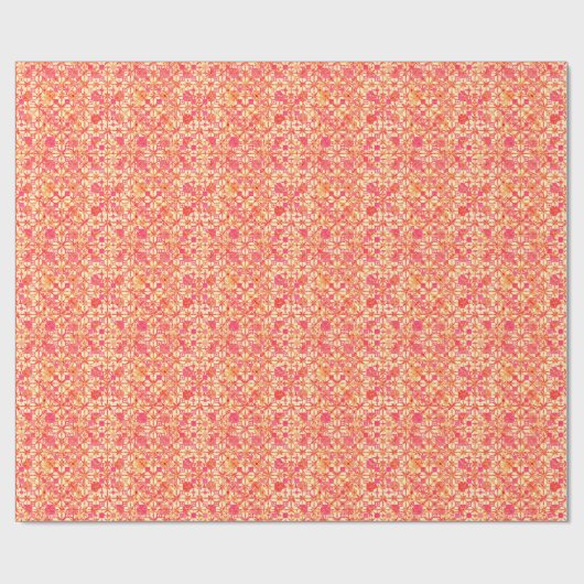 Stammes- Batik - Orange, korallenrotes rosa und Geschenkpapier (Flach)