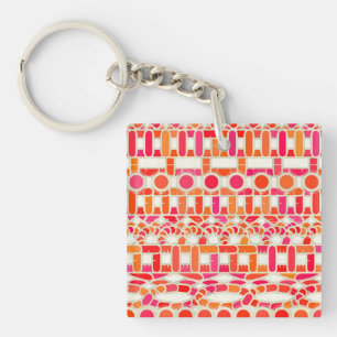 Stammes-Batik - Orangetöne und Rosa Schlüsselanhänger