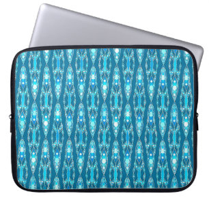 Stammes-Batik - Ozeanblau und Aqua Laptopschutzhülle
