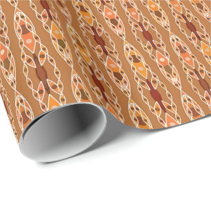 Stammes- Batik - Rost, Terrakotta und Beige Geschenkpapier