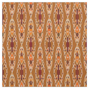 Stammes- Batik - Rost, Terrakotta und Beige Stoff