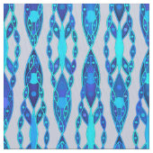 Stammes- Batik - Saphir-blaues und silbernes Grau Stoff (Nahaufnahme)