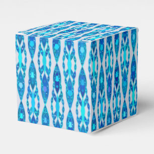 Stammes-Batik - Saphirblau und Silbergrau Geschenkschachtel