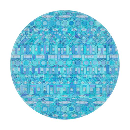 Stammes- Batik - Schatten des Blaus Schneidebrett (Vorderseite)