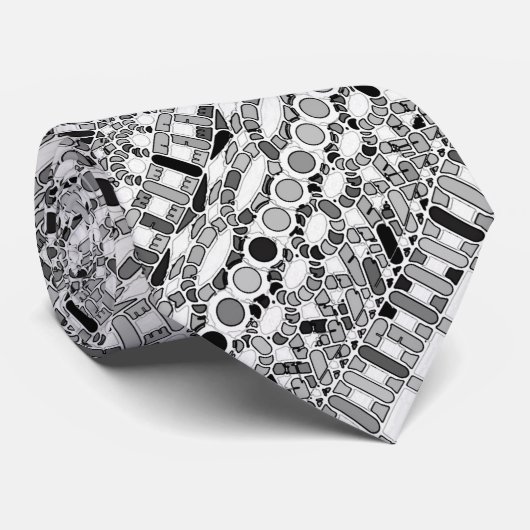 Stammes- Batik - Schatten von Grauem/von Grau Krawatte (Gerollt)