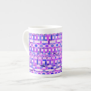 Stammes- Batik - Schatten von violettem Lila Porzellantasse