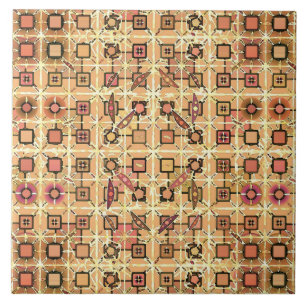 Stammes-Batik - schokoladenbraun und kamelbraun Fliese
