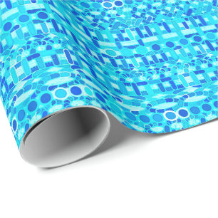 Stammes- Batik - Türkis-, Aqua- und Kobaltblau Geschenkpapier