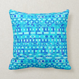 Stammes- Batik - Türkis-, Aqua- und Kobaltblau Kissen