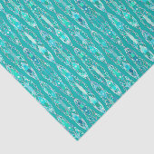 Stammes- Batik - Türkis und Aquamarine Seidenpapier (Ausschnitt)