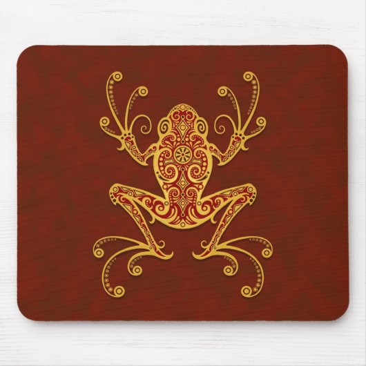 Stammes- Baum-Frosch (goldenes Rot) Mousepad (Vorne)