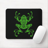 Stammes- Baum-Frosch (Grün u. Schwarzes) Mousepad (Mit Mouse)