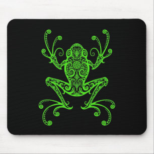 Stammes- Baum-Frosch (Grün u. Schwarzes) Mousepad